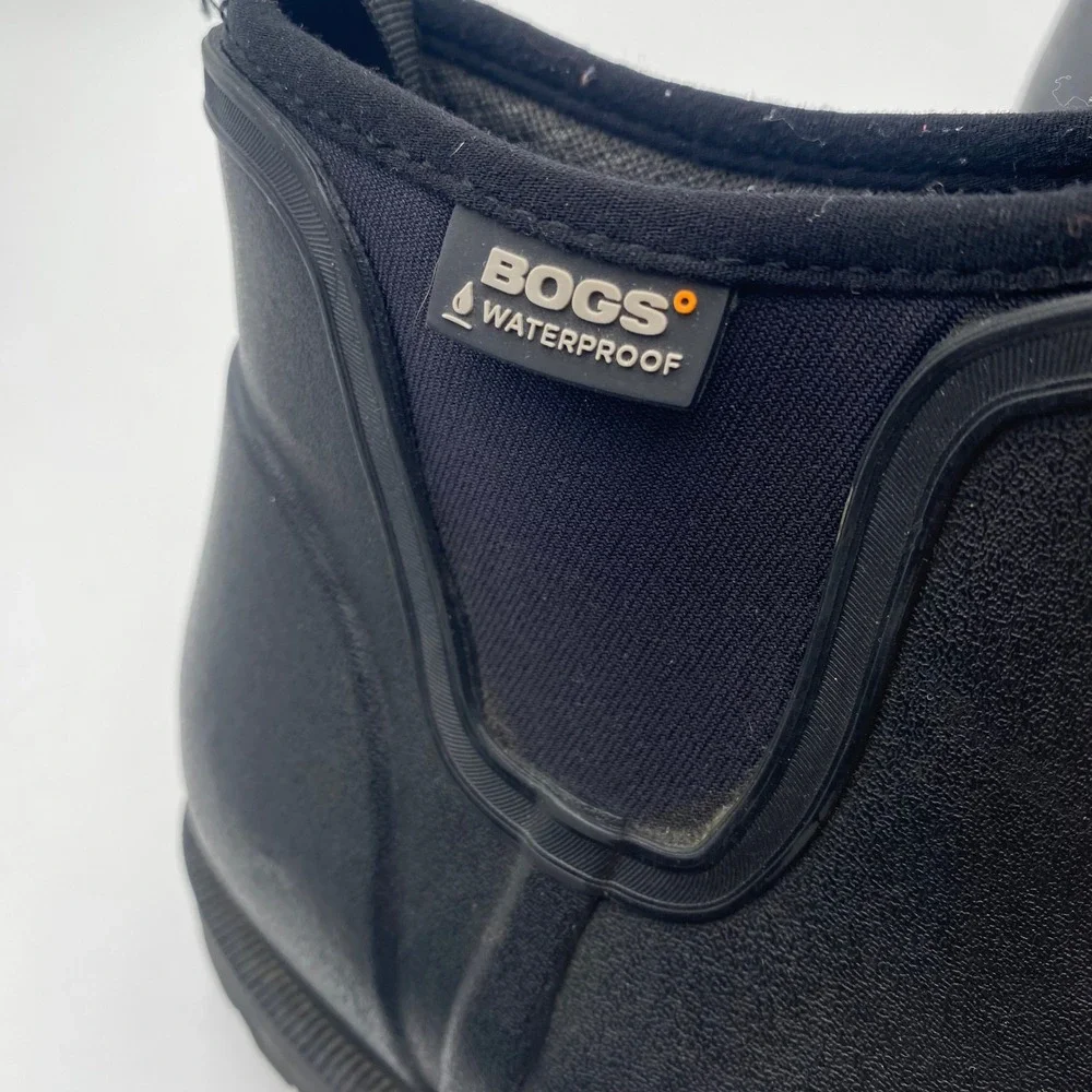 Bogs Carson Waterproof Chelsea Rain Boots Mens 10 Black Rubber 71395-001 Ankle